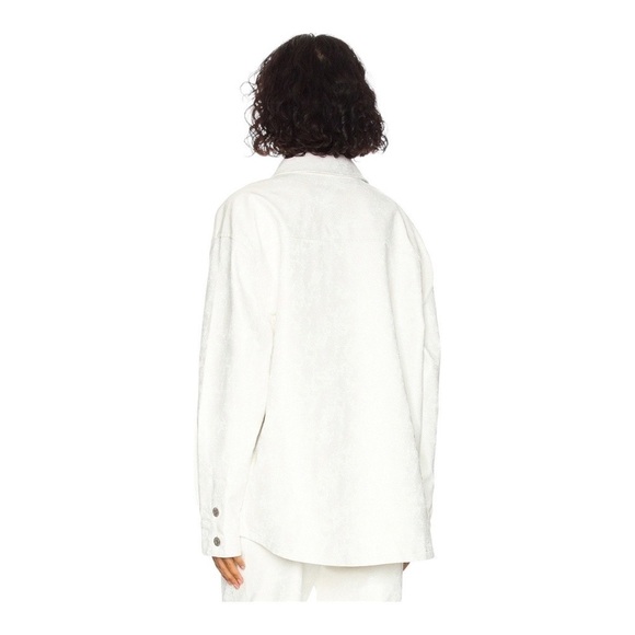 NEW AFRM Maeve Oversized Boyfriend Shacket  Jacket Shirt Vegan Python Embossed - Picture 4 of 9